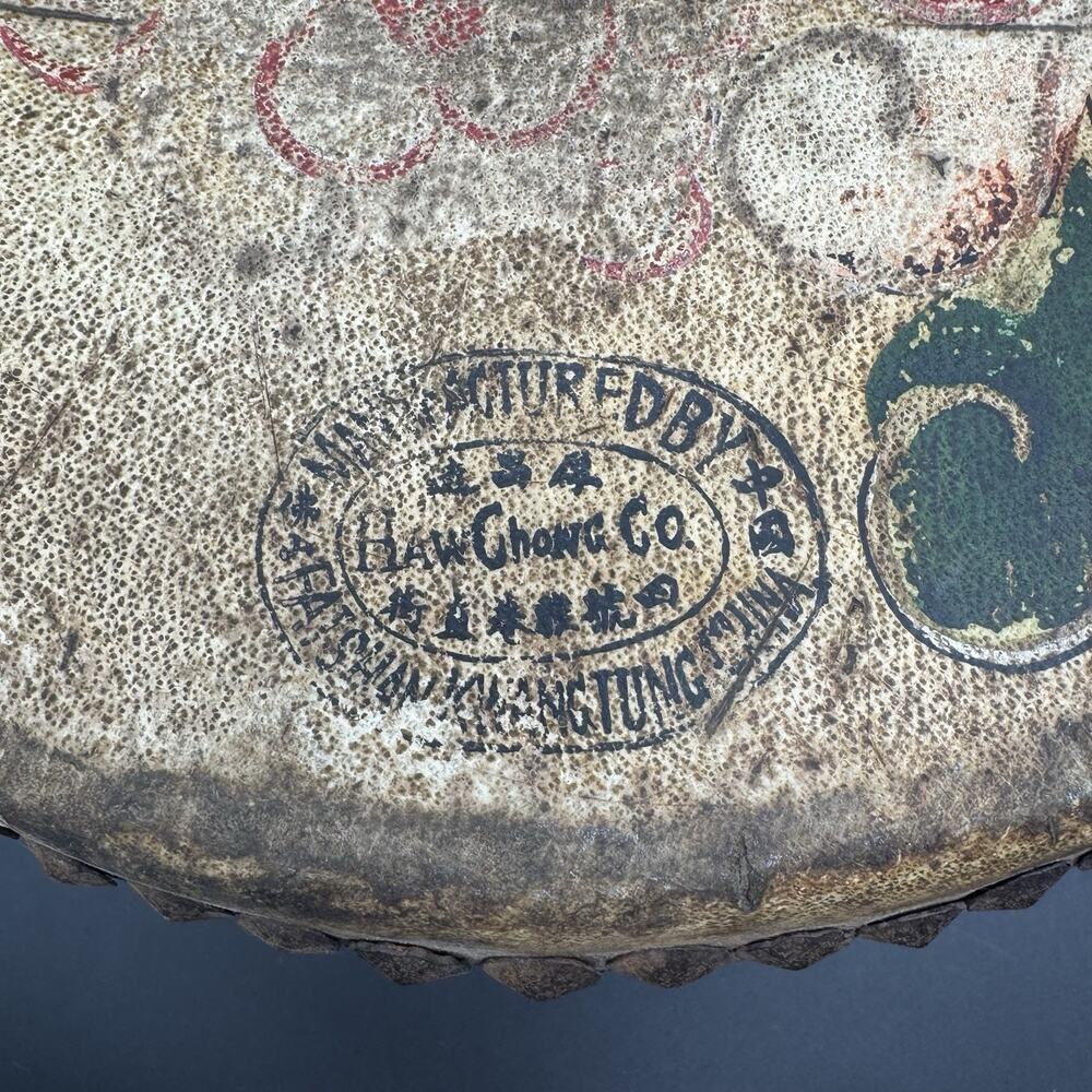 Vintage Tack Head Double Side Tom Tom Drum Painted Dragon Antique Decor 14” - Picture 2 of 6